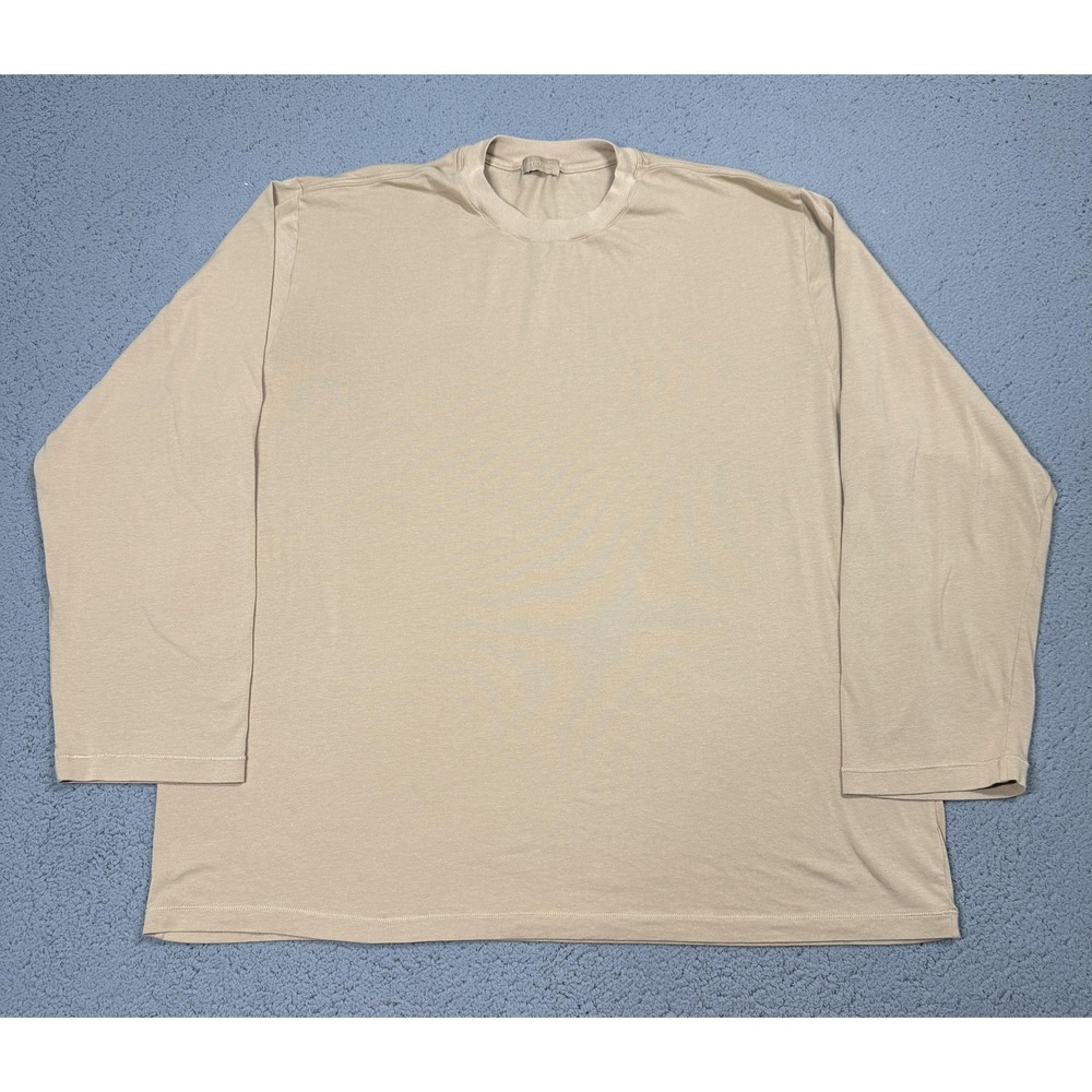 Skims Shirt Mens 3XL Beige Long Sleeve Modal Cotton Stretch Tee Crewneck Casual